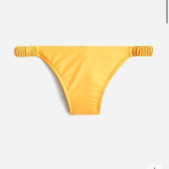 NWT J. Crew Scrunchie Strap Full-coverage Bikini Bottom Dark Yellow Sz XL - Picture 1 of 12
